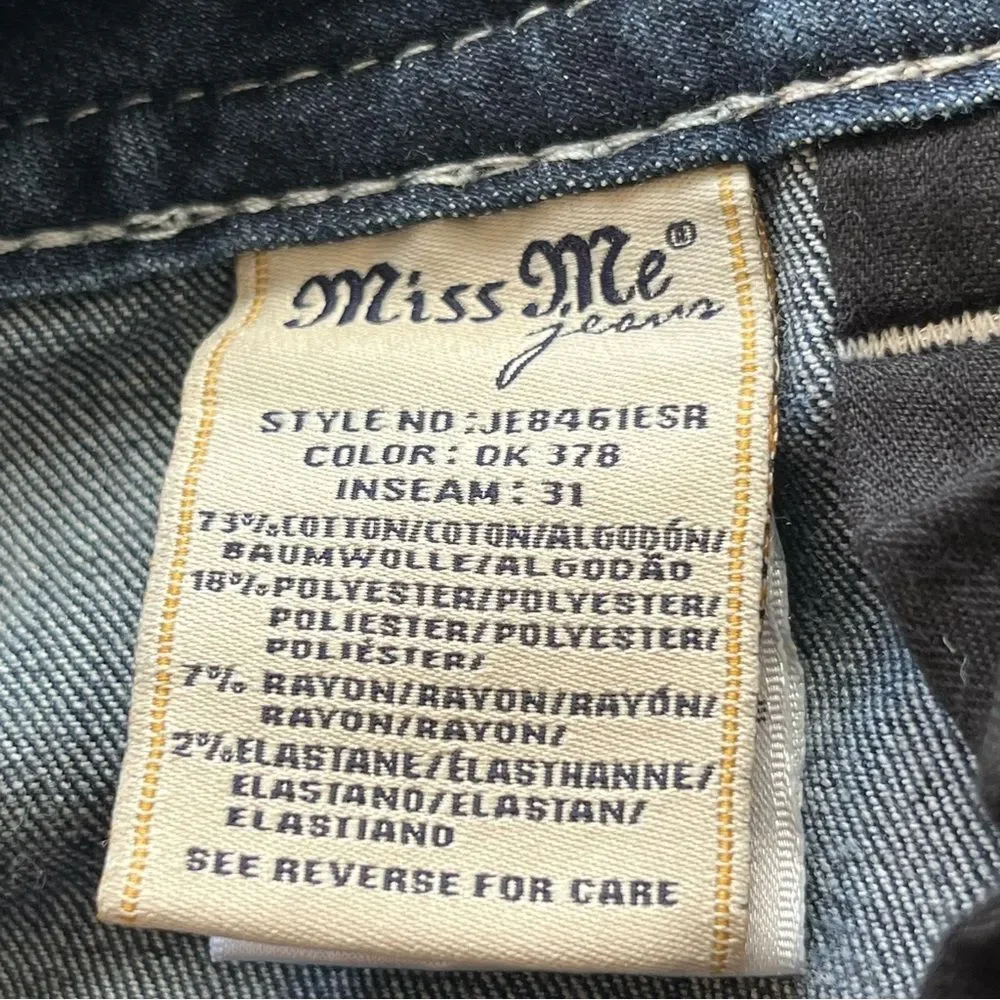 Miss Me Women’s Mid Rise Easy Skinny Embellished Pockets Y2K Jeans - Picture 10 of 10